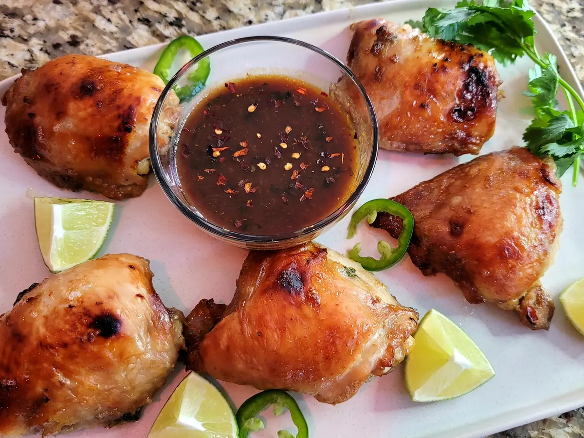 Muslos de Pollo al Horno con Marinada Asiática