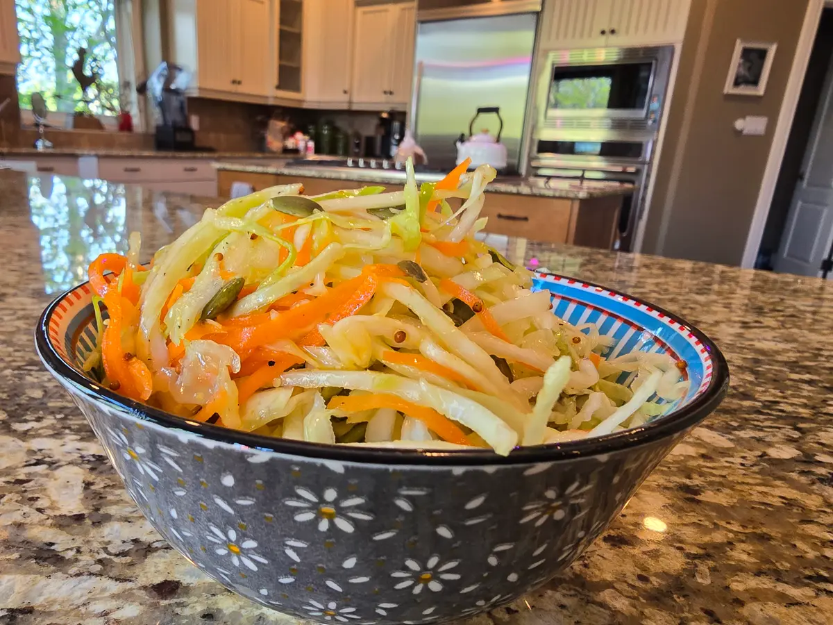 Cabbage & Pumpkin Seed Slaw with Maple Dijon Vinaigrette: A Farmers Market Classic Revisited
