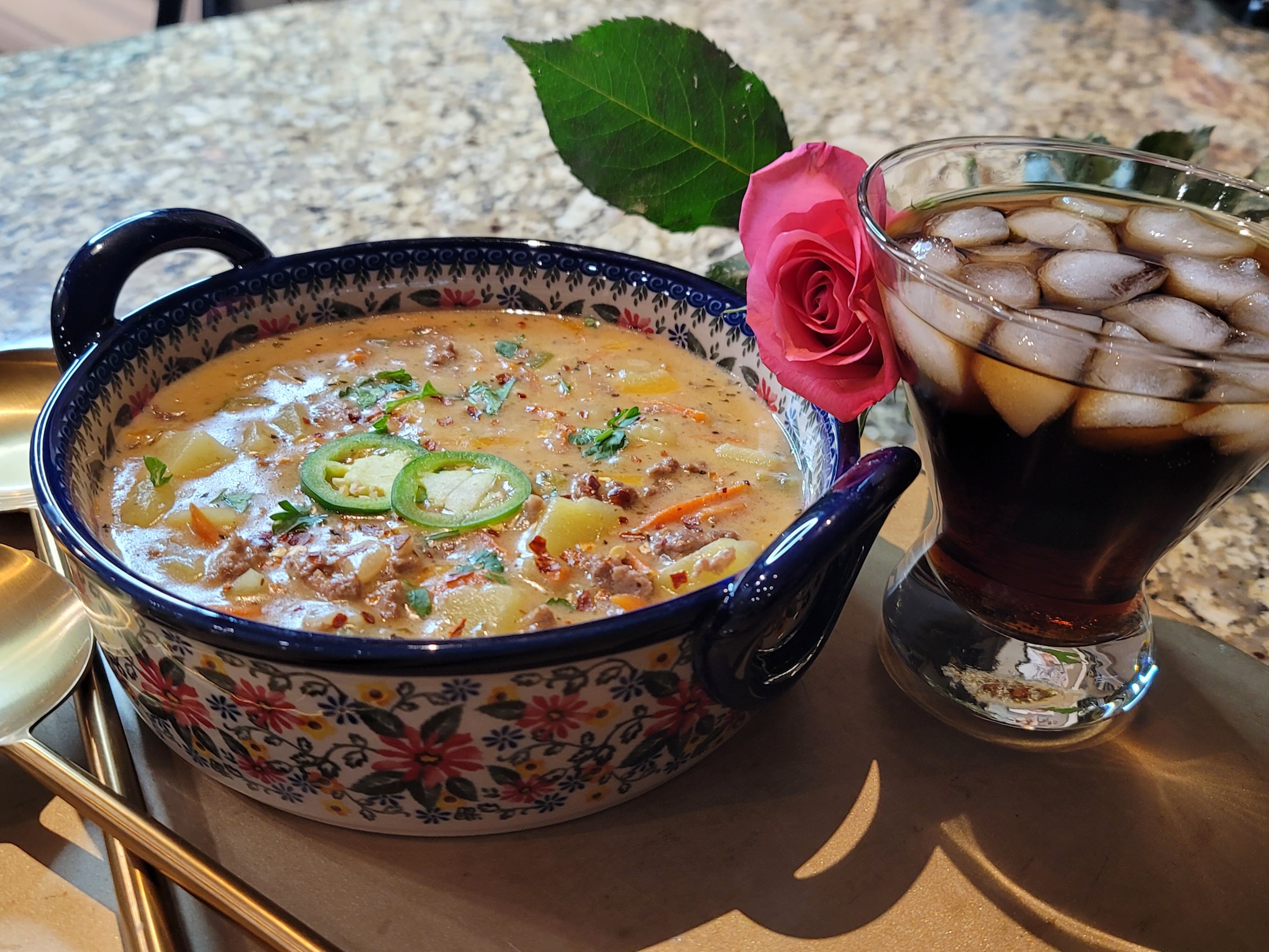 चीज़बर्गर सूप preparation step 1