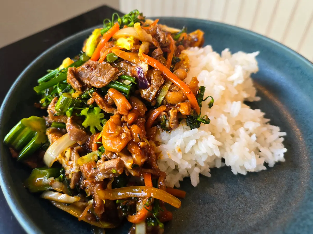 Teriyaki Chicken & Beef Rice Bowl (Edo Japan Copycat Recipe)