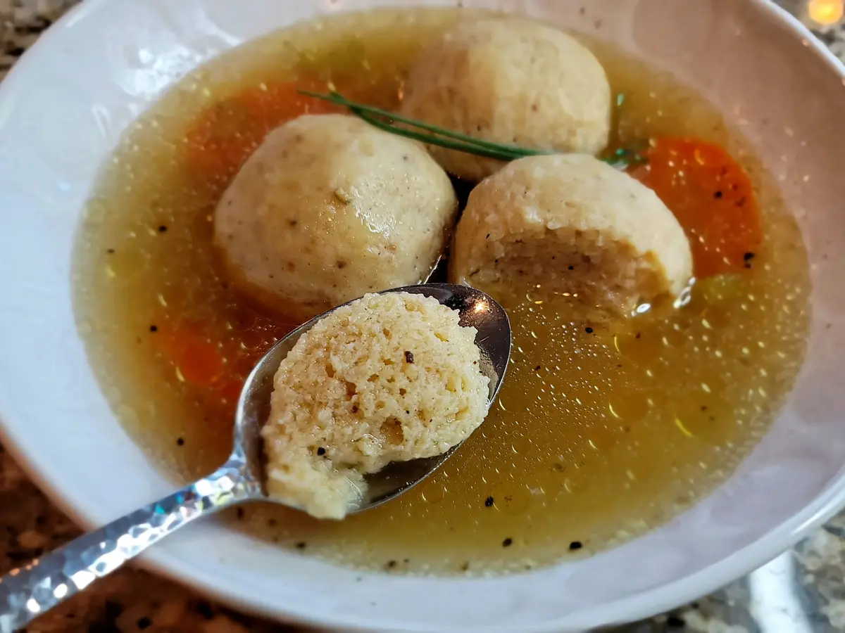 Light as air Matzo ball soup