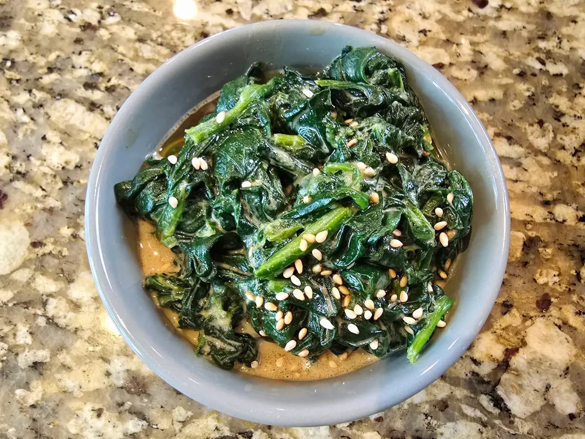 Simple Spinach Gomae with Chinese Sesame Paste