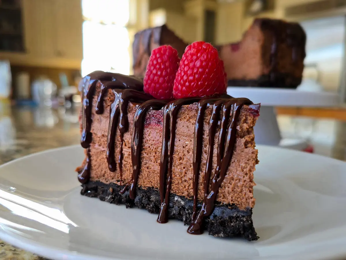 The Best Chocolate Cheesecake—A Stunning Chocolate Raspberry Cheesecake