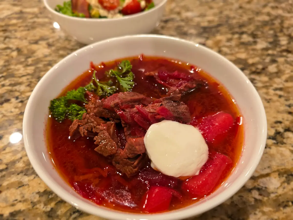 Classic Ukrainian Borscht with Tender Beef