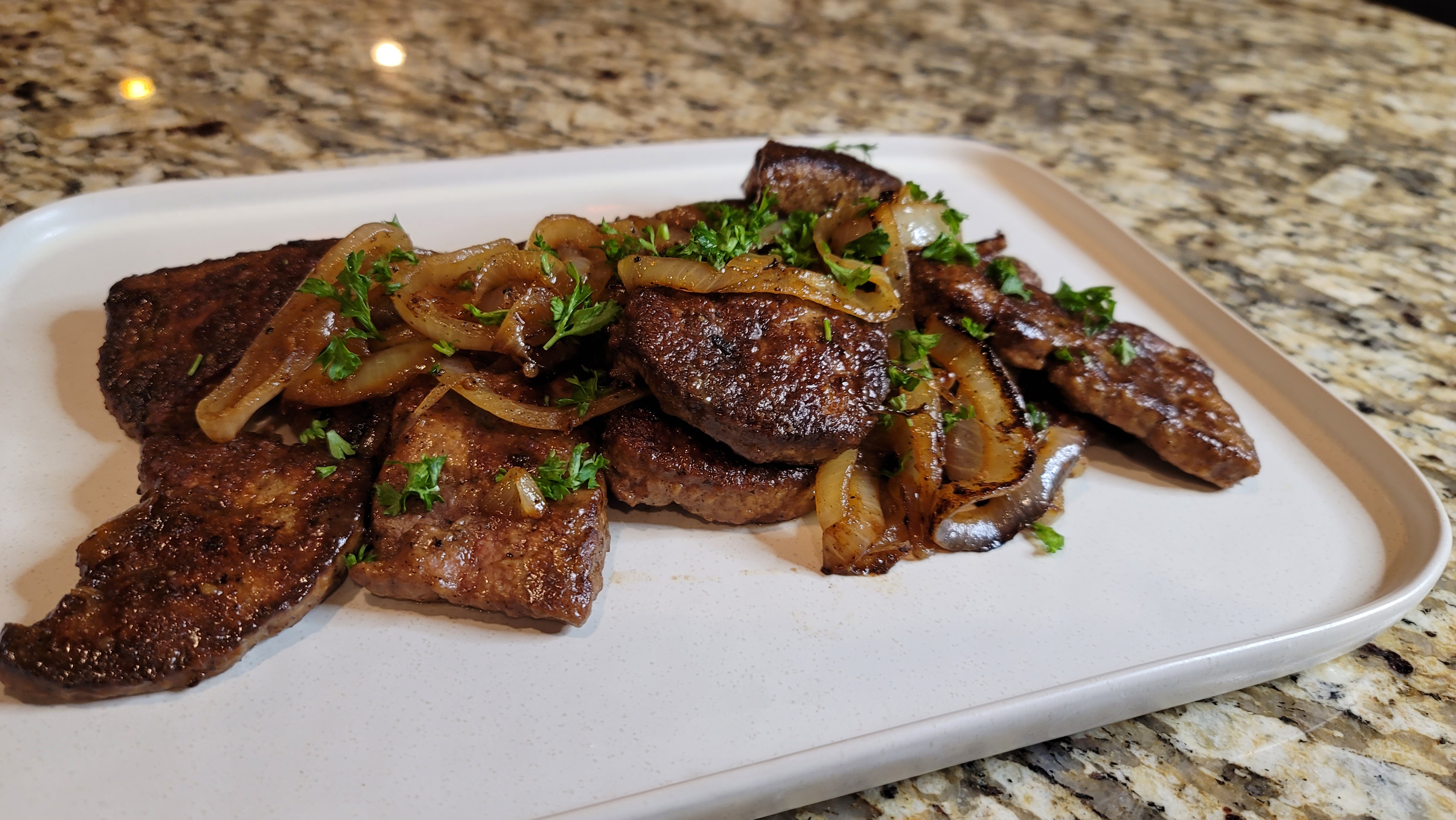 Печень с луком preparation step 1