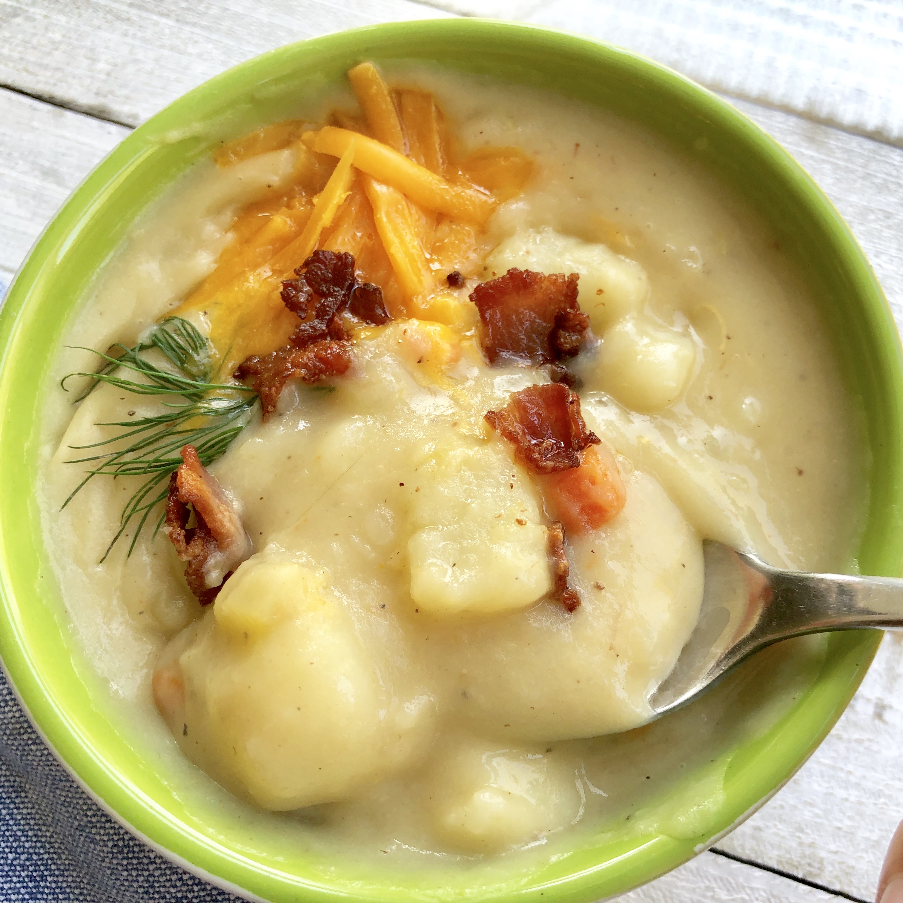 आलू बेकन सूप preparation step 1