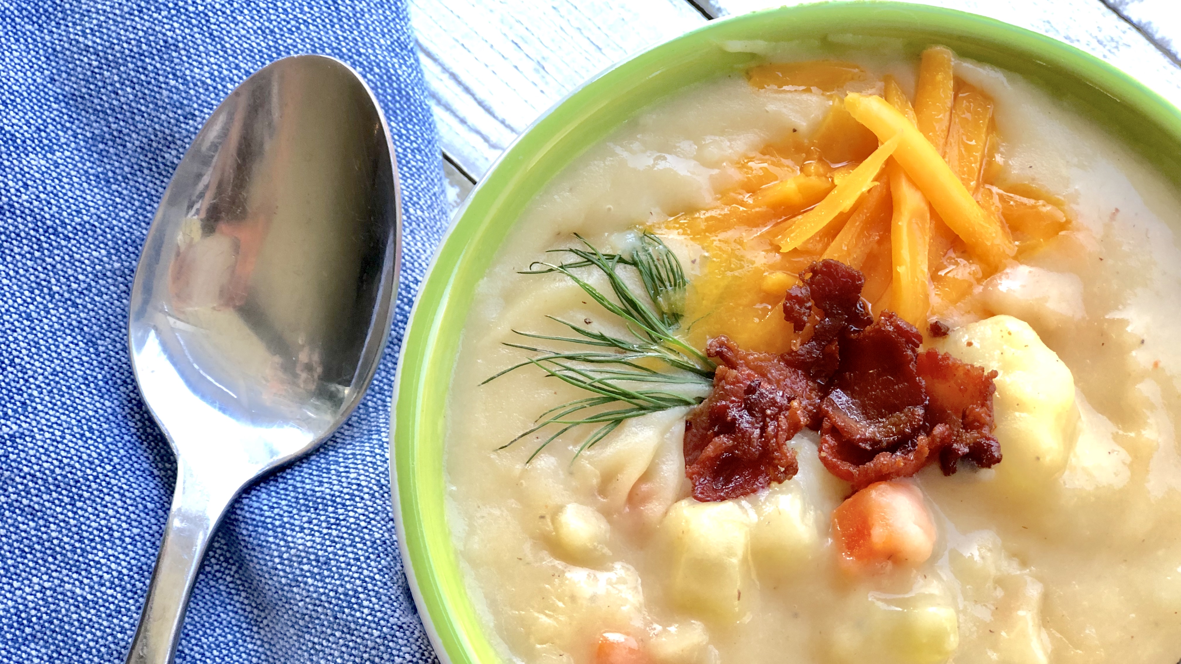 आलू बेकन सूप preparation step 2