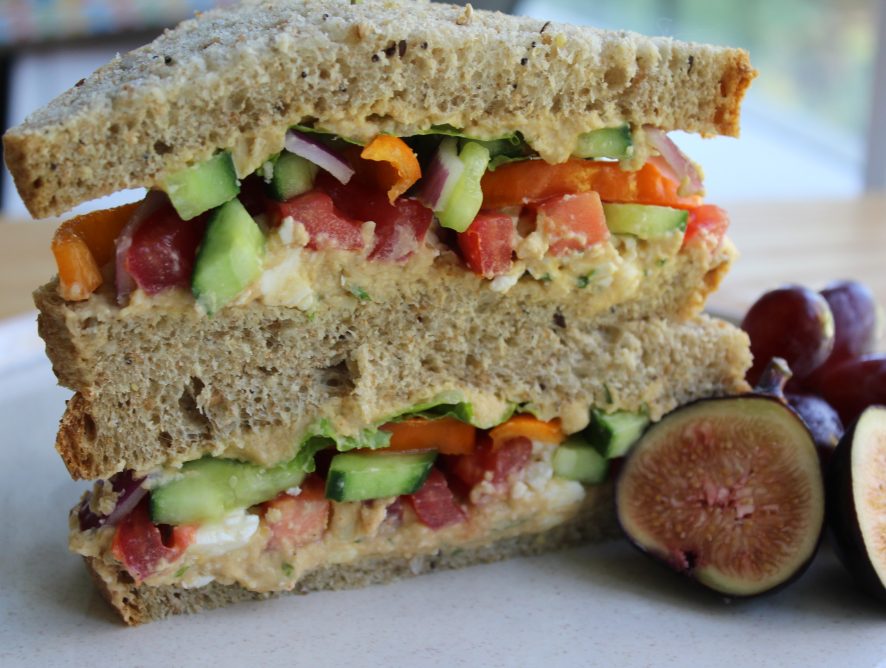 Filling and Flavourful Hummus Sandwich