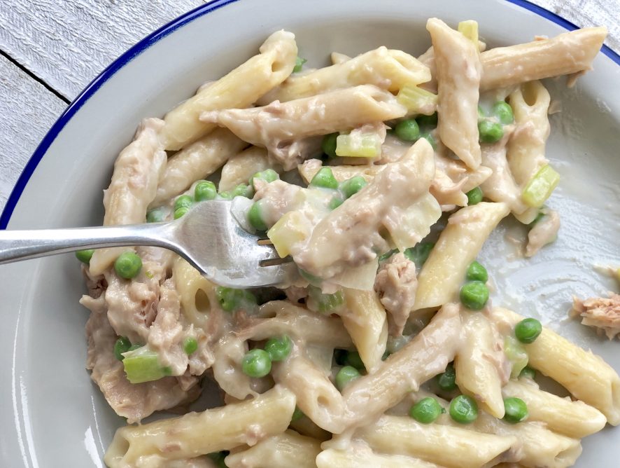 Creamy Tuna "Casserole." 20-minute dinner made with all natural ingredients that you likely already have in your pantry