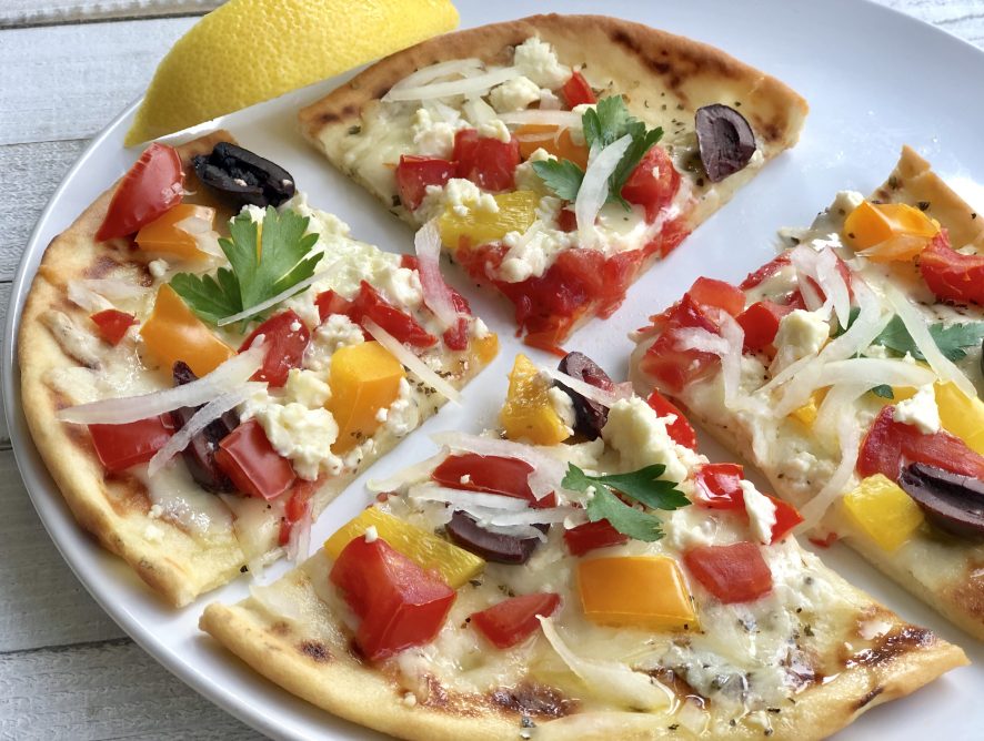 Greek Pita/Flatbread Pizza - Simple and Delicious
