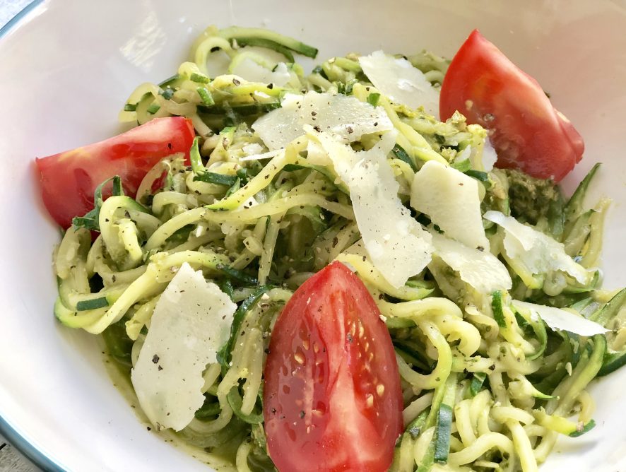 Zucchini Noodles (Zoodles) with Arugula Pesto