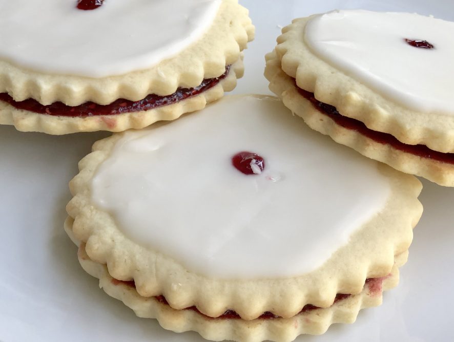 Empire cookie, or as they call it in Winnipeg - Imperial Cookie - Elegant Shortbread Sandwich Cookie with Raspberry Jam