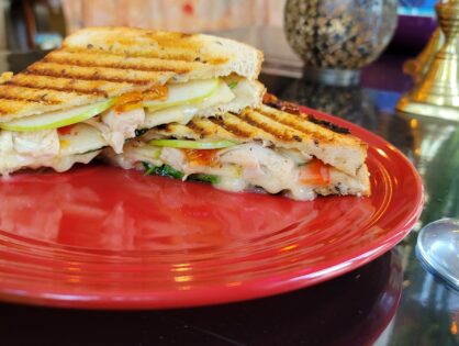 Chicken, Brie, Apple and Red Pepper Jelly Panini