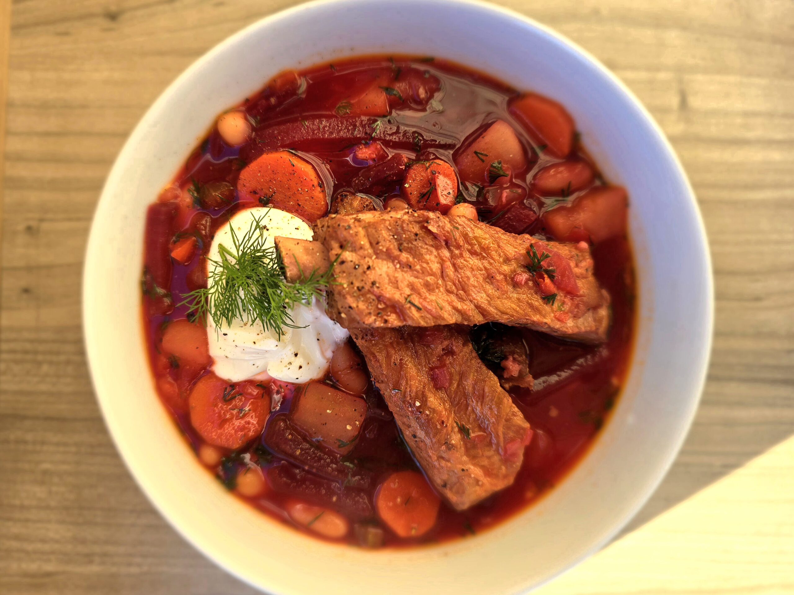 The Best Borscht – Rich and Vibrant Pork Rib Russian Borscht with Roasted Beets